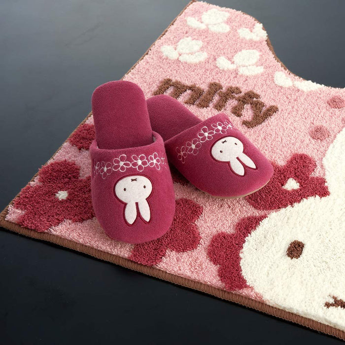Senko Miffy Pink Floral Slippers - Japanese Size 24Cm - 61273-Kiichin - The #1 Place for Japanese Goods in Your Hand!