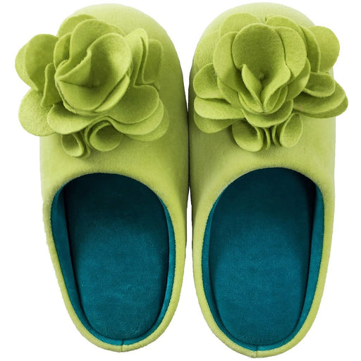Senko Japan Green Rose Slippers with Memory Foam Sole - Size 24.5cm-Kiichin - The #1 Place for Japanese Goods in Your Hand!