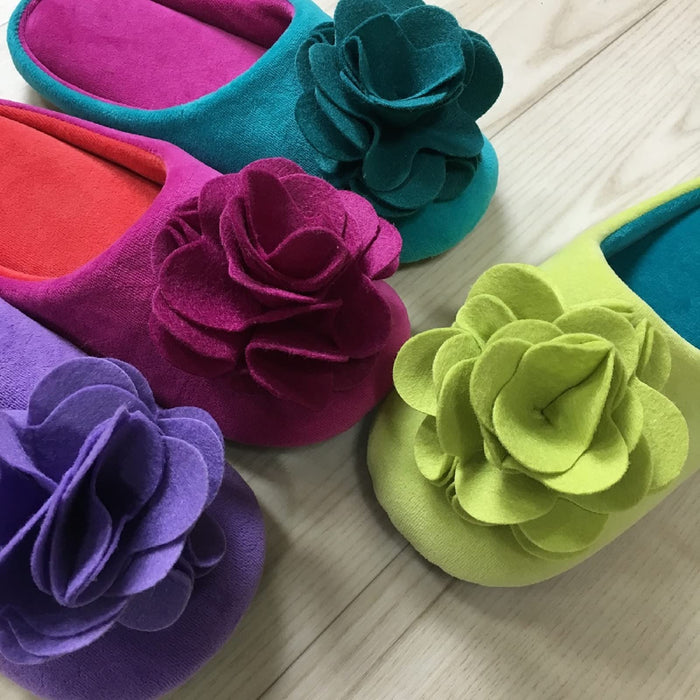 Senko Japan Green Rose Slippers with Memory Foam Sole - Size 24.5cm-Kiichin - The #1 Place for Japanese Goods in Your Hand!