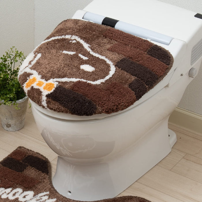 Senko Japan Snoopy Toilet Lid Cover Cleaning Brown Character 65182 - User-Friendly Toilet Lid Cover-Kiichin - The #1 Place for Japanese Goods in Your Hand!