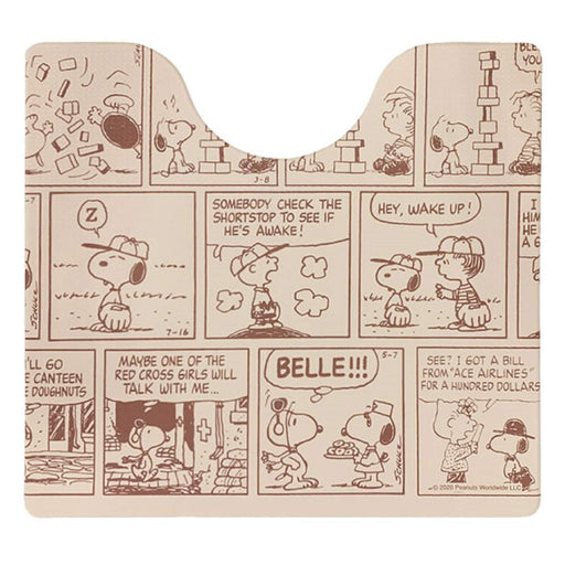 Senko Japan Snoopy PVC Toilet Mat - Beige Frame (55x60cm)-Kiichin - The #1 Place for Japanese Goods in Your Hand!