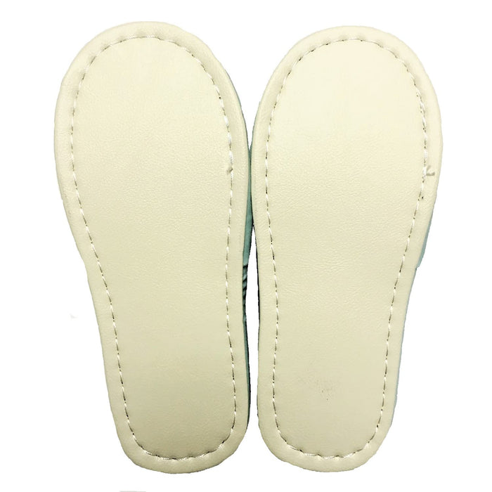 Senko Japan Tiny Leaf Slippers - Beige Embroidered Toilet Shoes (Free Size)-Kiichin - The #1 Place for Japanese Goods in Your Hand!