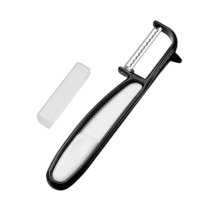 Shimomura Kougyou KIB-618 Kitchen Bar Kiwi Peeler 170x40x14mm Dishwasher Safe Niigata Tsubame-Sanjo Black-Kiichin - The #1 Place for Japanese Goods in Your Hand!