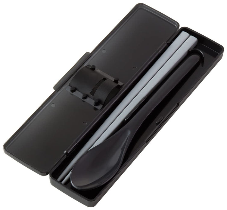 Skater 21cm Rich Black Antibacterial Chopsticks & Spoon Set CCS45SAAG-A-Kiichin - The #1 Place for Japanese Goods in Your Hand!