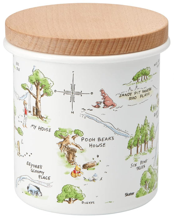 Disney Winnie The Pooh Enamel Canister with Wood Lid - 750ml-Kiichin - The #1 Place for Japanese Goods in Your Hand!
