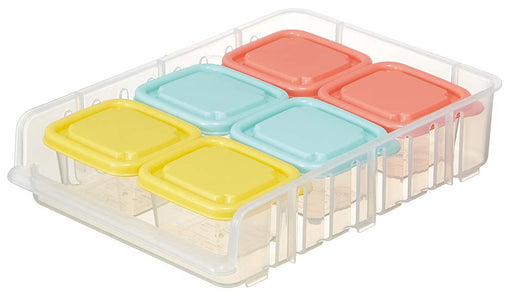 Skater Japan Mini Seal Container Storage Set with Rack - 6 Pieces, 3 Colors, 60ml-Kiichin - The #1 Place for Japanese Goods in Your Hand!