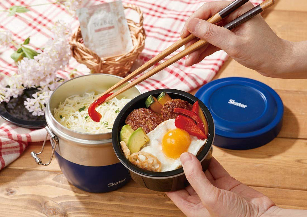 Skater Japan Stainless Steel Bento Box - Blue Thermal Lunch Bowl-Kiichin - The #1 Place for Japanese Goods in Your Hand!