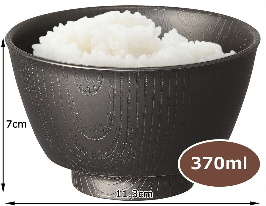 Skater NBLS1 Wood Grain Tea Bowl 370ml Black Japan-Kiichin - The #1 Place for Japanese Goods in Your Hand!