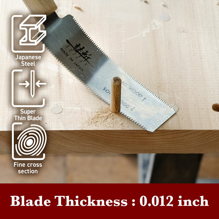 Suizan Craft Saw 120mm Double Edge Dowel Cutting & Pulling Saw for Woodworking-Kiichin - The #1 Place for Japanese Goods in Your Hand!