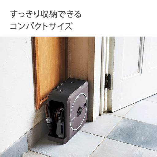 Takagi Nano Next 20M Brown Hose Reel - User-Friendly Garden Essential-Kiichin - The #1 Place for Japanese Goods in Your Hand!