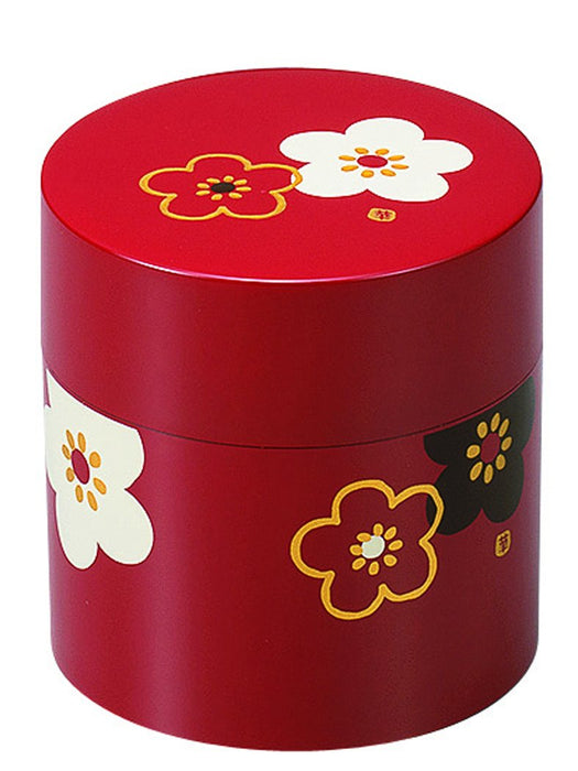 Tatsumiya Small Flower Pattern Tea Canister - Plum Vermilion-Kiichin - The #1 Place for Japanese Goods in Your Hand!