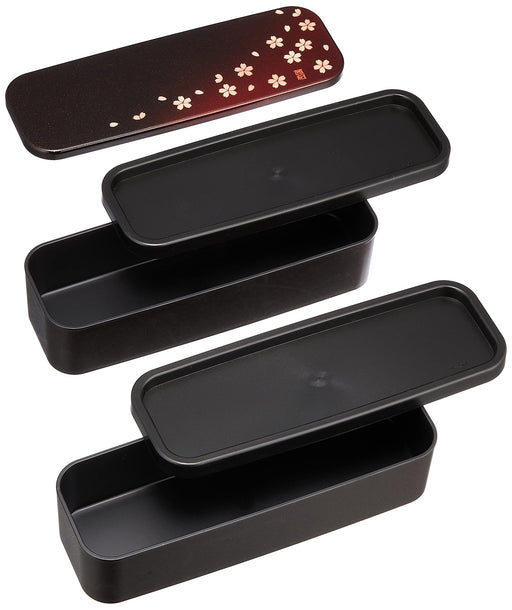 Tatsumiya Akanezakura 2-Tier Bento Box - Japan Red (W17.5xD6xH9) - 50094-Kiichin - The #1 Place for Japanese Goods in Your Hand!