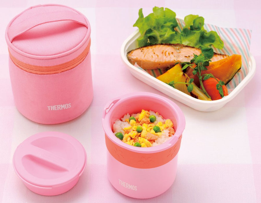 Thermos Japan Rice Container 0.6L Coral Pink Insulated-Kiichin - The #1 Place for Japanese Goods in Your Hand!