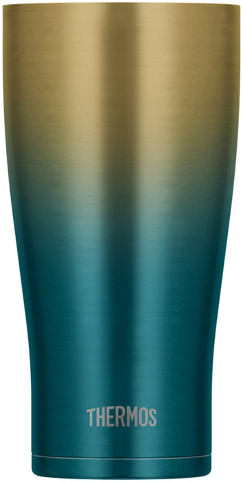 Thermos Japan 600Ml Blue Gold Vacuum Insulated Tumbler-Kiichin - The #1 Place for Japanese Goods in Your Hand!