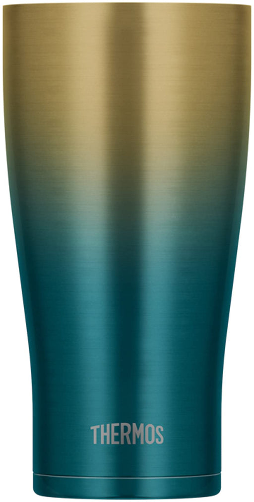 Thermos Japan 600Ml Blue Gold Vacuum Insulated Tumbler-Kiichin - The #1 Place for Japanese Goods in Your Hand!