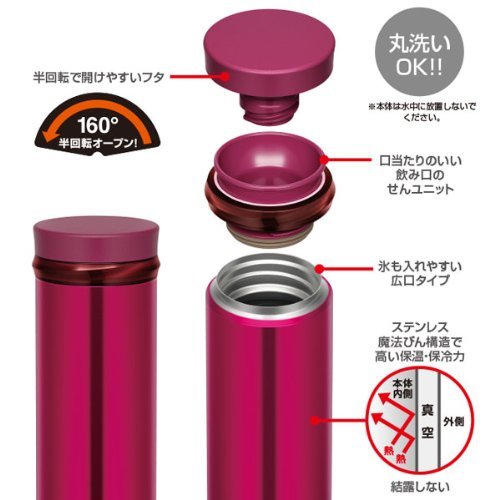 Thermos 0.5L Black Vacuum Insulated Water Bottle Jno-500 Bk (Made In Japan)-Kiichin - The #1 Place for Japanese Goods in Your Hand!