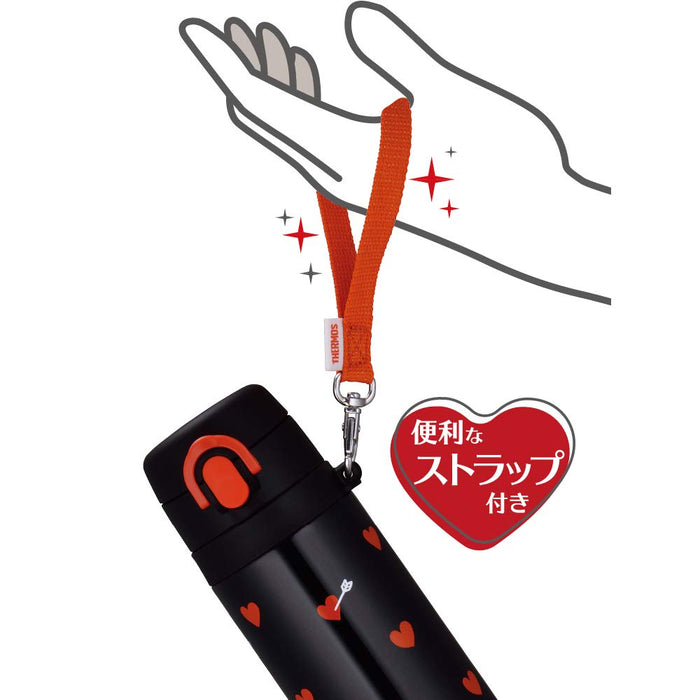 Thermos 550ml Vacuum Insulated Water Bottle - Japan Black Red JNT-551 BKR-Kiichin - The #1 Place for Japanese Goods in Your Hand!