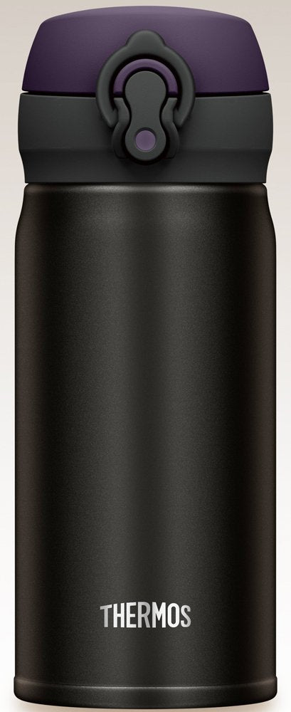 Thermos Japan 350ml Vacuum Insulated Water Bottle - Mobile Mug, All Black-Kiichin - The #1 Place for Japanese Goods in Your Hand!