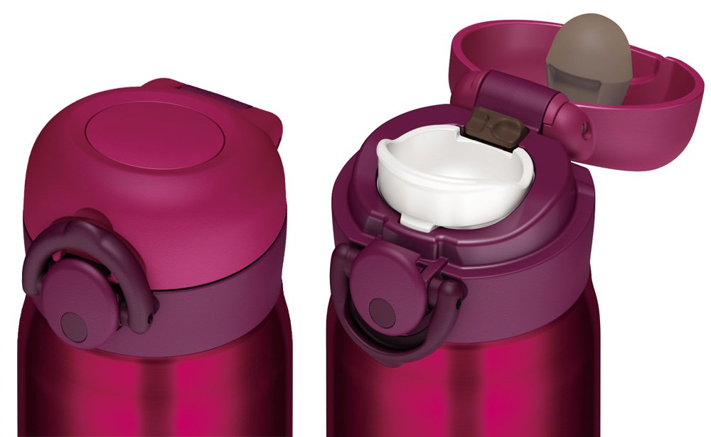 Thermos 350ml Vacuum Insulated Water Bottle - One Touch Open, Wine Red-Kiichin - The #1 Place for Japanese Goods in Your Hand!