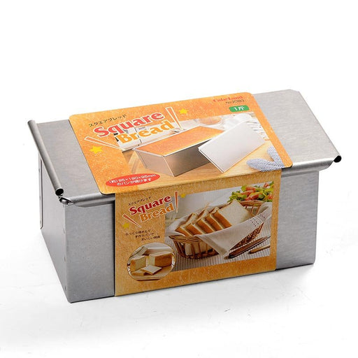 Tiger Crown Japan Square Bread Pan - Aluminized Steel, 1 Loaf, Sliding Lid-Kiichin - The #1 Place for Japanese Goods in Your Hand!