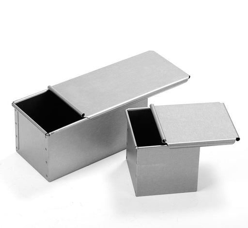 Tiger Crown Japan Square Bread Pan - Aluminized Steel, 1 Loaf, Sliding Lid-Kiichin - The #1 Place for Japanese Goods in Your Hand!