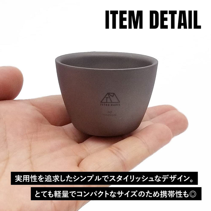 Titan Mania Guinomi Ochoko Titanium 50Ml - Lightweight Mini Sake Cup for Outdoor Camping-Kiichin - The #1 Place for Japanese Goods in Your Hand!