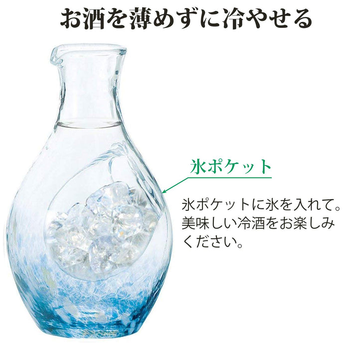 Toyo Sasaki Glass Cold Sake Set - Japan Blue Carafe 3-Pack-Kiichin - The #1 Place for Japanese Goods in Your Hand!