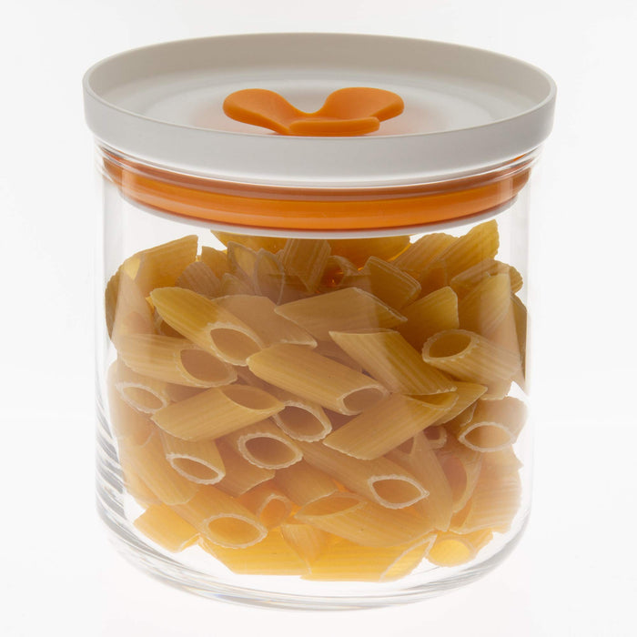 Toyo Sasaki Glass Kitchen Deli Keeper Storage Container - Orange (2 Pieces)-Kiichin - The #1 Place for Japanese Goods in Your Hand!