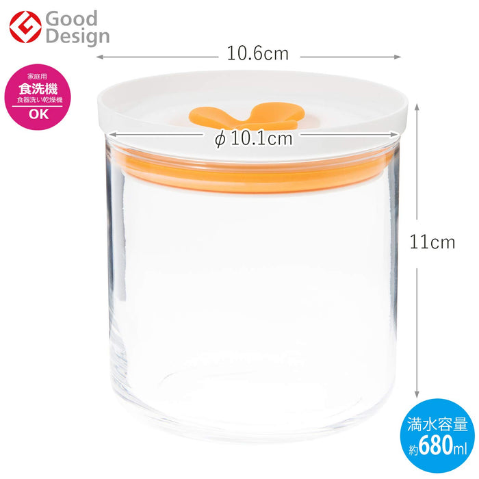 Toyo Sasaki Glass Kitchen Deli Keeper Storage Container - Orange (2 Pieces)-Kiichin - The #1 Place for Japanese Goods in Your Hand!