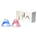 Toyo Sasaki Glass Mount Fuji Sake Cup - Blue & Red | Single-Kiichin - The #1 Place for Japanese Goods in Your Hand!