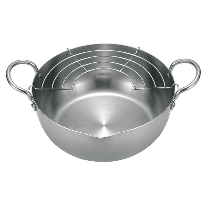 Urushiyama 20cm Stainless Steel Tempura Pan - Induction Ready-Kiichin - The #1 Place for Japanese Goods in Your Hand!