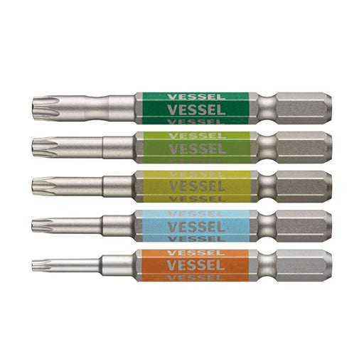 Vessel 40V Compatible Torx Bit Set 5 T10H-T30H×65 GS5P-33-Kiichin - The #1 Place for Japanese Goods in Your Hand!