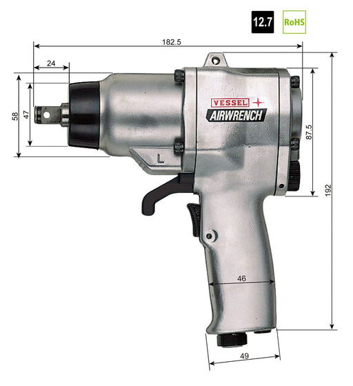 Vessel GT-1400P Air Impact Wrench Single Hammer-Kiichin - The #1 Place for Japanese Goods in Your Hand!