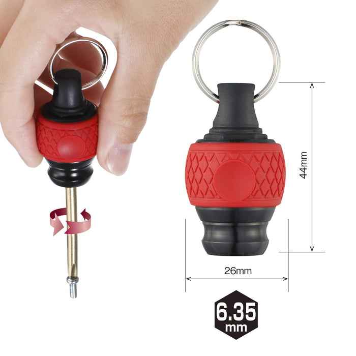Vessel QB-22R Ball Grip Quick Catcher Bit Holder (Red)-Kiichin - The #1 Place for Japanese Goods in Your Hand!