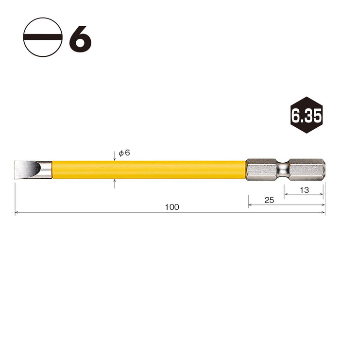 Vessel USB166100 6x6x100mm Covered Tube Bit Electric Ball Grip Driver 1pc-Kiichin - The #1 Place for Japanese Goods in Your Hand!