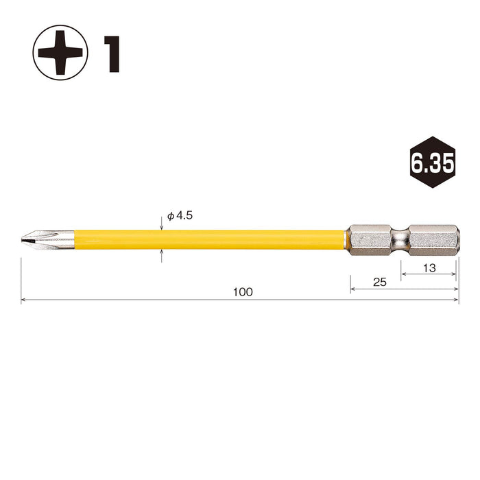 Vessel USB161100 Covered Tube Bit Electric Ball Grip Driver Φ4.5x100mm 1pc-Kiichin - The #1 Place for Japanese Goods in Your Hand!