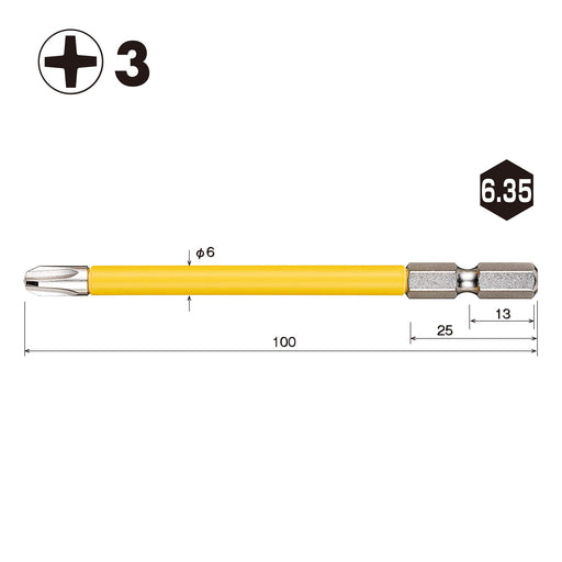 Vessel USB163100 Covered Tube Bit +3X6X100mm Electric Ball Grip Driver 1pc-Kiichin - The #1 Place for Japanese Goods in Your Hand!
