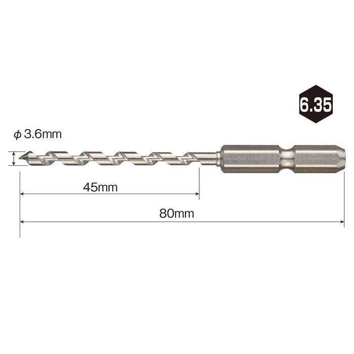 Vessel AHd-4 Pilot Hole Drill Bit 4mm Woodworking-Kiichin - The #1 Place for Japanese Goods in Your Hand!