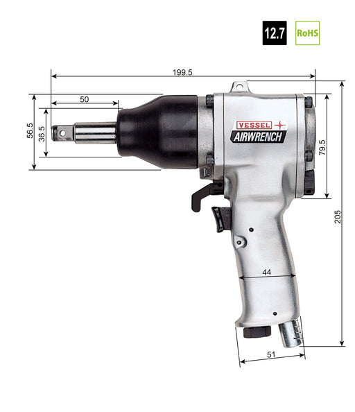 Vessel GT-1600VPL Ultralight Air Impact Wrench-Kiichin - The #1 Place for Japanese Goods in Your Hand!