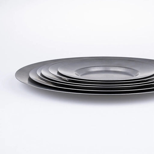 Aoyoshi Vintage Inox Stainless Steel Round Plate - 213mm Diameter-Kiichin - The #1 Place for Japanese Goods in Your Hand!