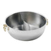 23Cm Wadasuke Factory Japan Stainless Steel Induction Shabu Shabu Hot Pot with Divider - Brass Handle (No Lid)-Kiichin - The #1 Place for Japanese Goods in Your Hand!