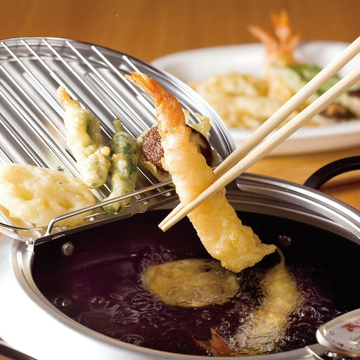 24cm Iron Tempura Pot with Lid - Made in Japan (TM-9090)-Kiichin - The #1 Place for Japanese Goods in Your Hand!