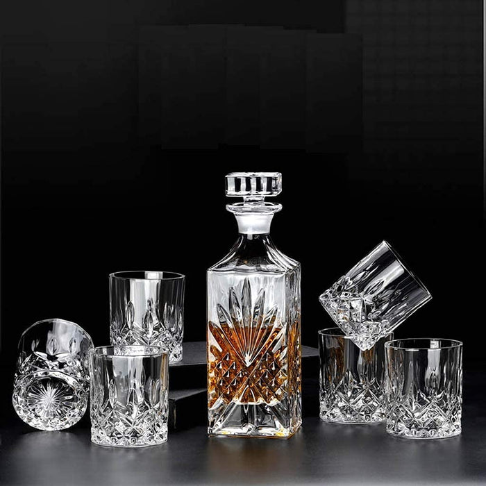 Dtkmkj Japanese Whiskey Set with Crystal Decanter & 6 Tumblers-Kiichin - The #1 Place for Japanese Goods in Your Hand!