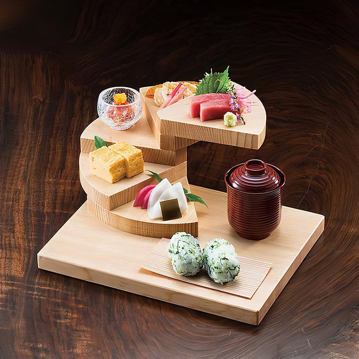 Yamacoh 5-Tier 3D Wooden Sushi Serveware - Premium Quality for Exquisite Dining-Kiichin - The #1 Place for Japanese Goods in Your Hand!