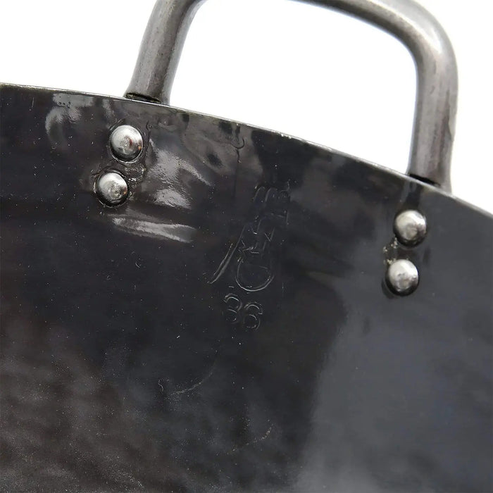 Yamada 39Cm Deep Wok - Authentic Japanese Hammered Iron Double Handle, 1.2Mm Thickness-Kiichin - The #1 Place for Japanese Goods in Your Hand!