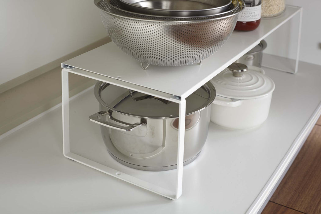 Yamazaki Industrial 3829 White Telescopic Storage Shelf-Kiichin - The #1 Place for Japanese Goods in Your Hand!