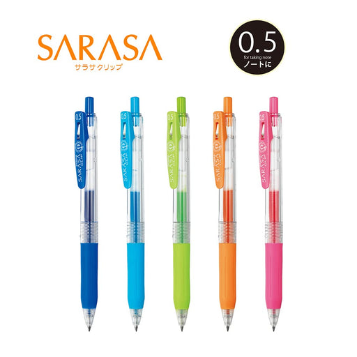 Zebra Sarasa Clip 0.5 Gel Pen - 5 Color Set-Kiichin - The #1 Place for Japanese Goods in Your Hand!