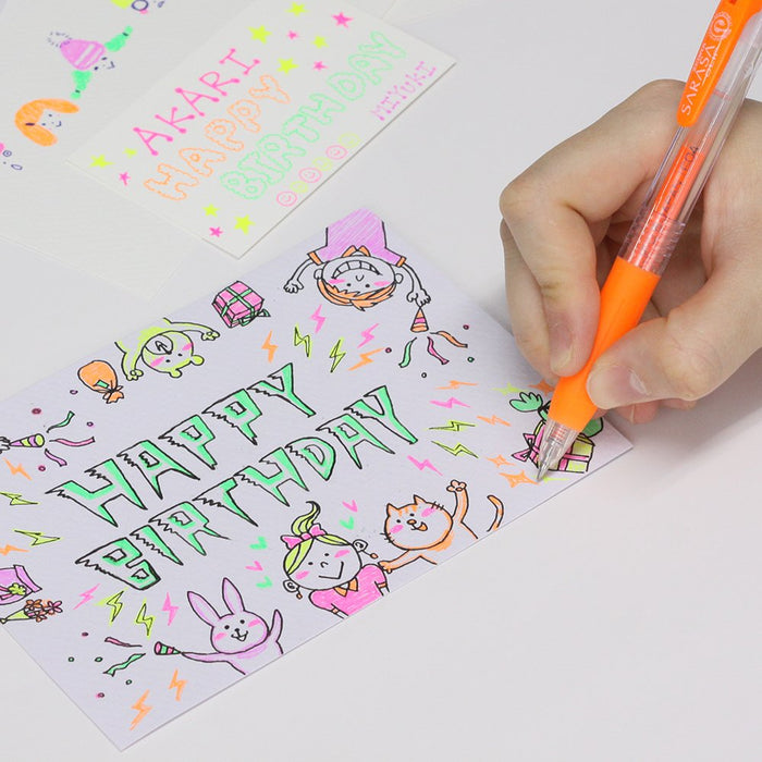 Zebra Sarasa Clip 0.5 Neon Ballpoint Pens - 5 Color Set-Kiichin - The #1 Place for Japanese Goods in Your Hand!