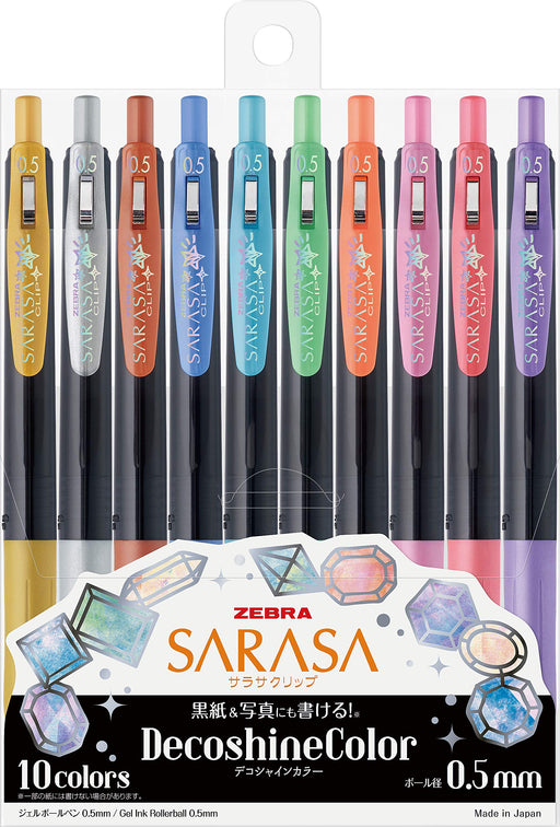 Zebra Sarasa Clip 0.5mm Deco Shine Gel Pen Set - 10 Colors-Kiichin - The #1 Place for Japanese Goods in Your Hand!