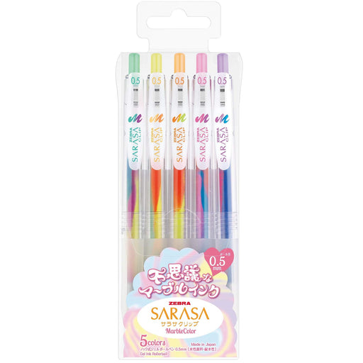 Zebra Sarasa Clip Marble Gel Pen 0.5mm - 5 Colors (Japan)-Kiichin - The #1 Place for Japanese Goods in Your Hand!
